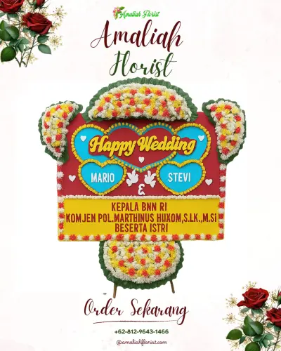 Karangan Papan Bunga Pernikahan di Padang Nangka